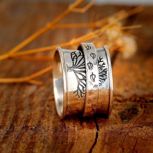 🔥Last Day 49% OFF🎁 Tree of Life Spinner Meditation Ring